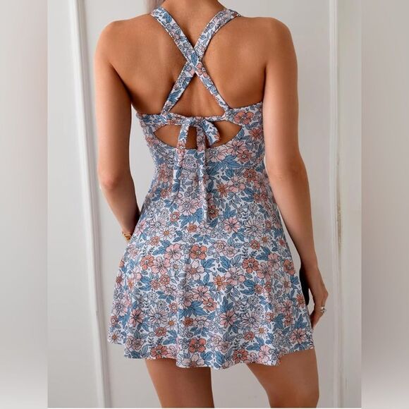 B2prity Women's One Piece Swimdress Swimsuit Tummy Control Floral XXL 2XL NWT - Picture 3 of 8